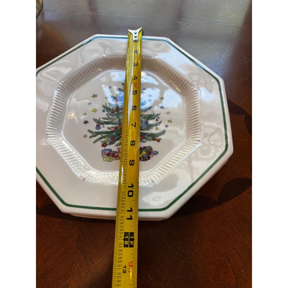 Nikko Christmastime Octagonal Dinner Plates Set of 3 Christmas Tree Japan